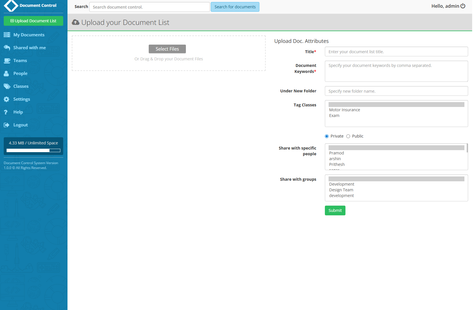 Module for Upload Files